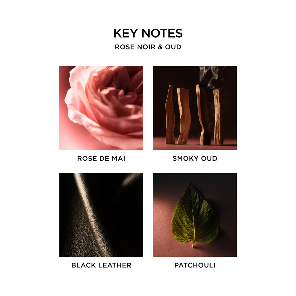 NEST New York Rose Noir and Oud ingredients reveal natural plant extracts for nourished skin