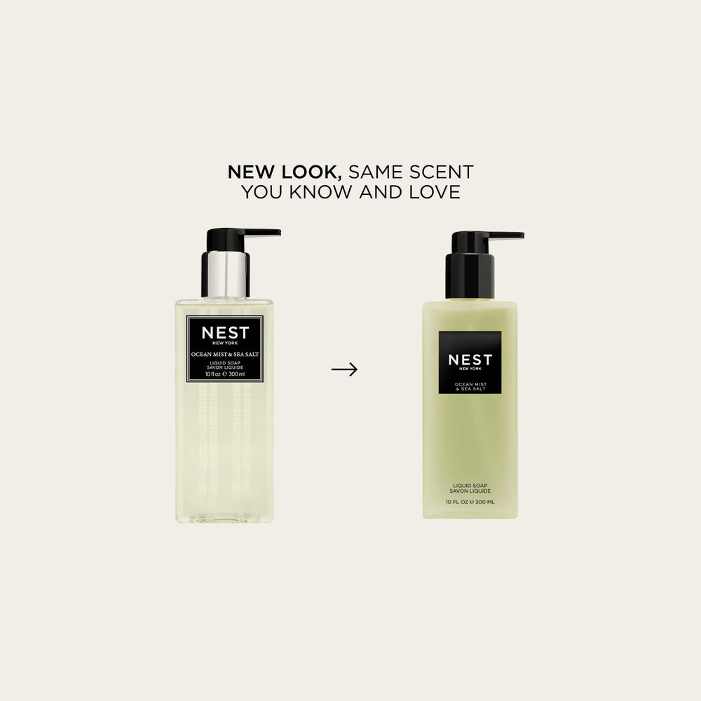 NEST New York Sea Salt liquid soap bottle label, spa-like fragrance at home
