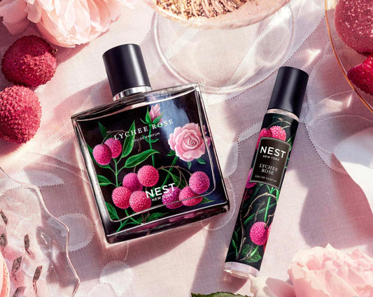 Nest New York Lychee Rose travel-size EDP bottle, 8ml, convenient on-the-go fragrance.