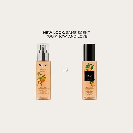 NEST New York Seville Orange Body Mist spray action delivers a light, layered fragrance throughout the day.