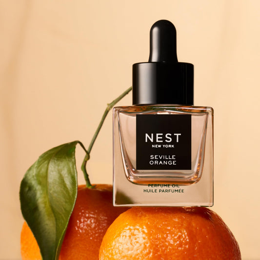 NEST New York Seville Orange dropper closeup highlighting the elegant design.