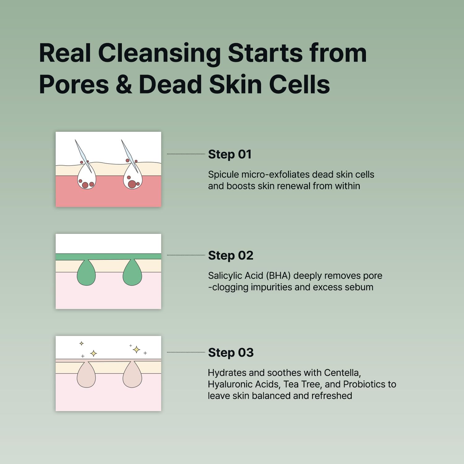 NEUL20S cleanser applied to the face for soothing, breakout-prone skin cleansing.
