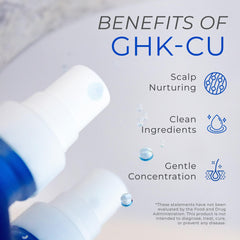 Closeup of Neurogan GHK-Cu peptides highlights copper peptide science for hair health.