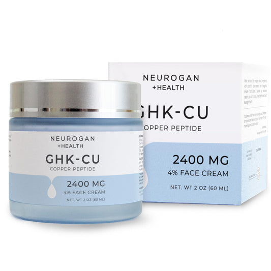 Neurogan GHK-Cu Face Cream bottle shows compact 2 oz packaging for daily use