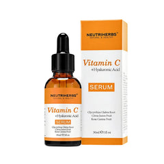Neutriherbs Vitamin C Serum bottle with dropper for brightening and hydrating skincare