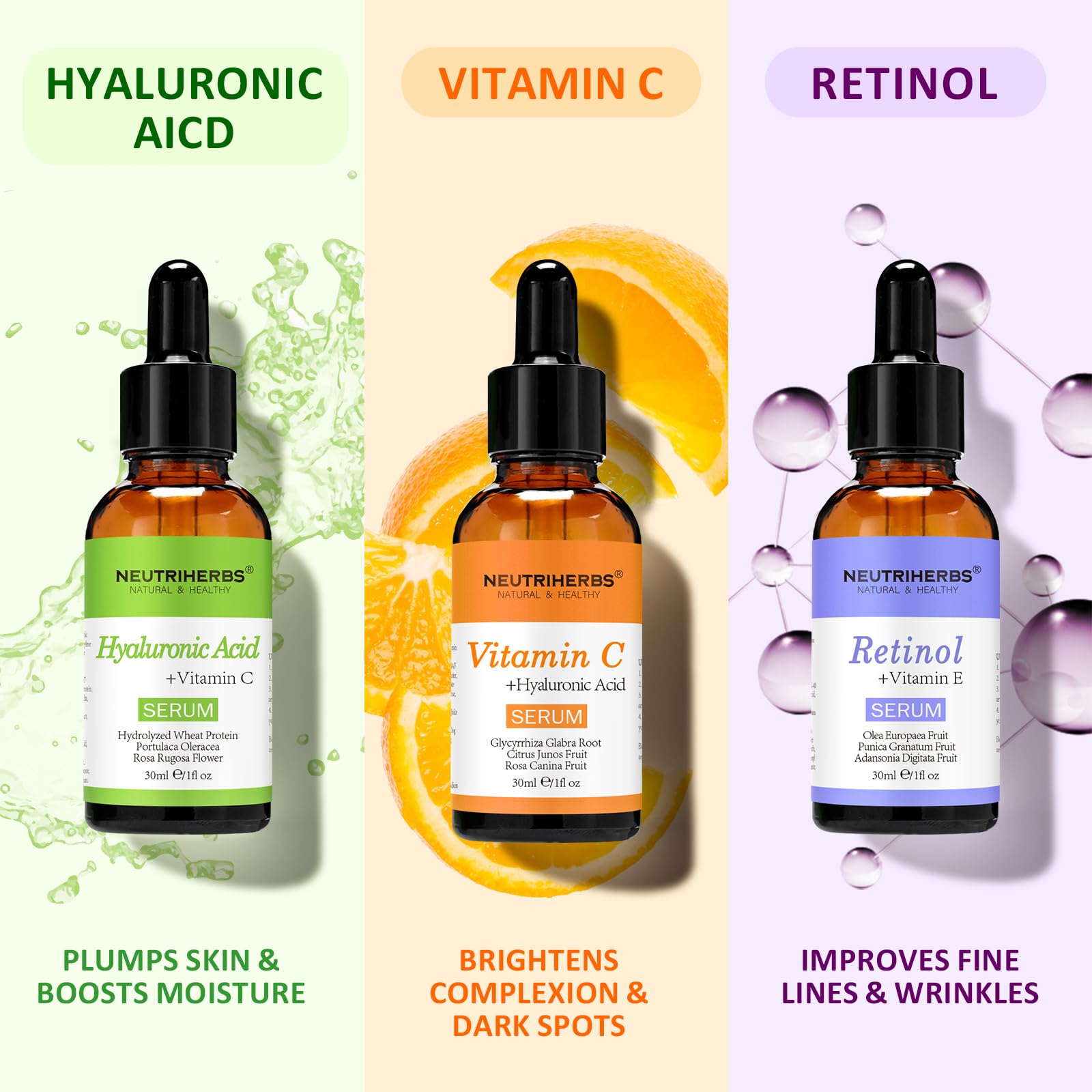 Neutriherbs Vitamin C Serum with routine setup for daily care