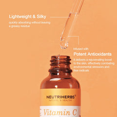 Neutriherbs Vitamin C Serum packaging showcasing clean, natural skincare ethos