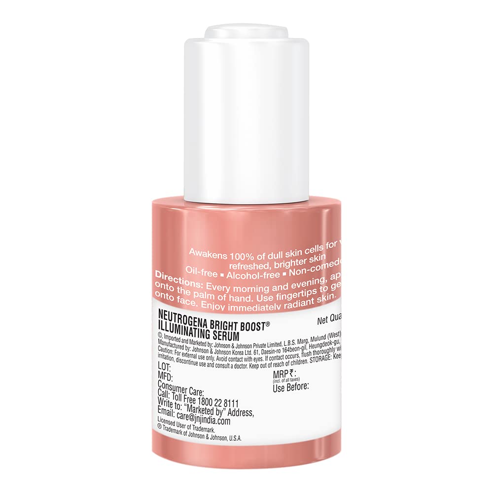 Texture close-up of Neutrogena Bright Boost Serum showing light-weight consistency