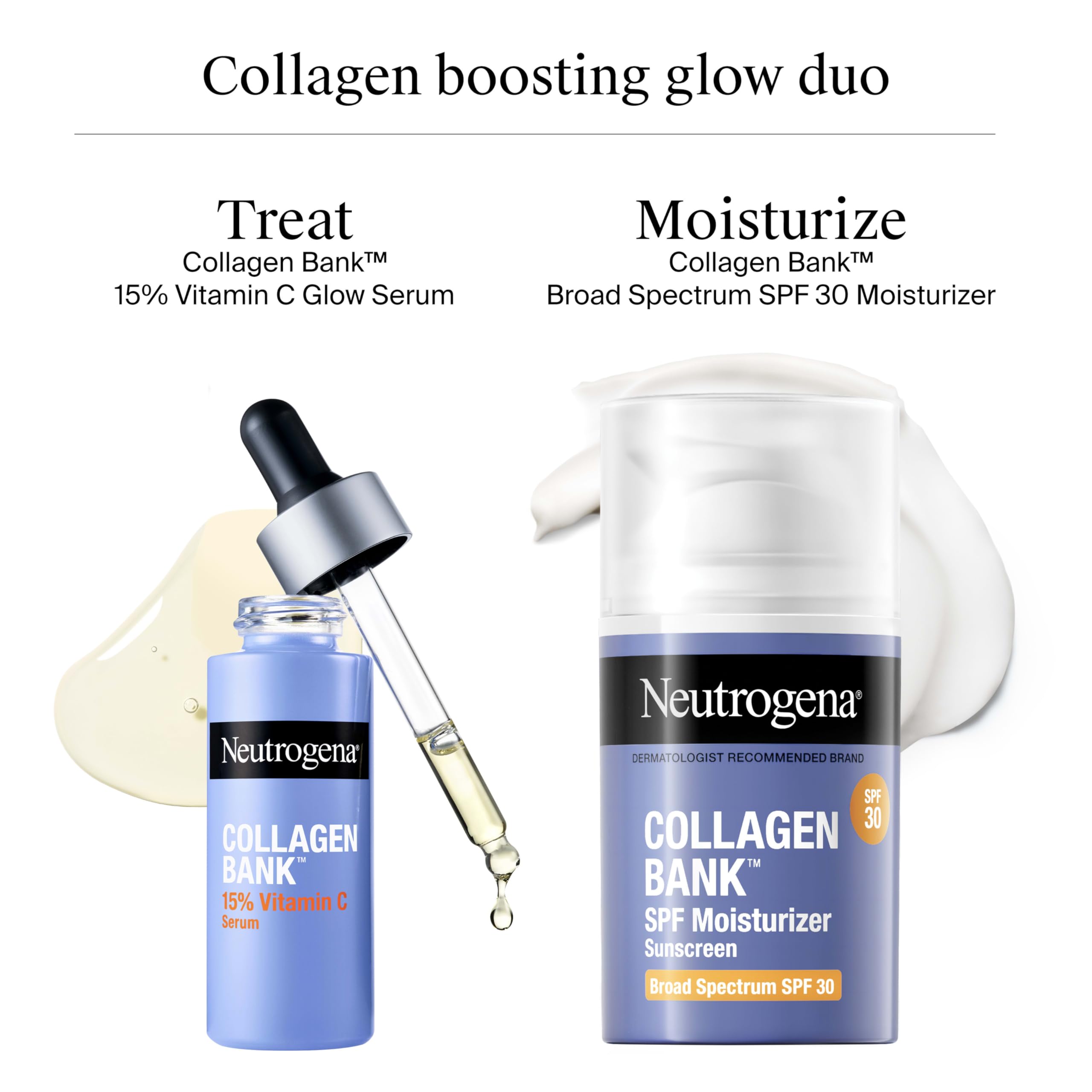 Neutrogena Collagen Bank serum applied to face before moisturizer and SPF.