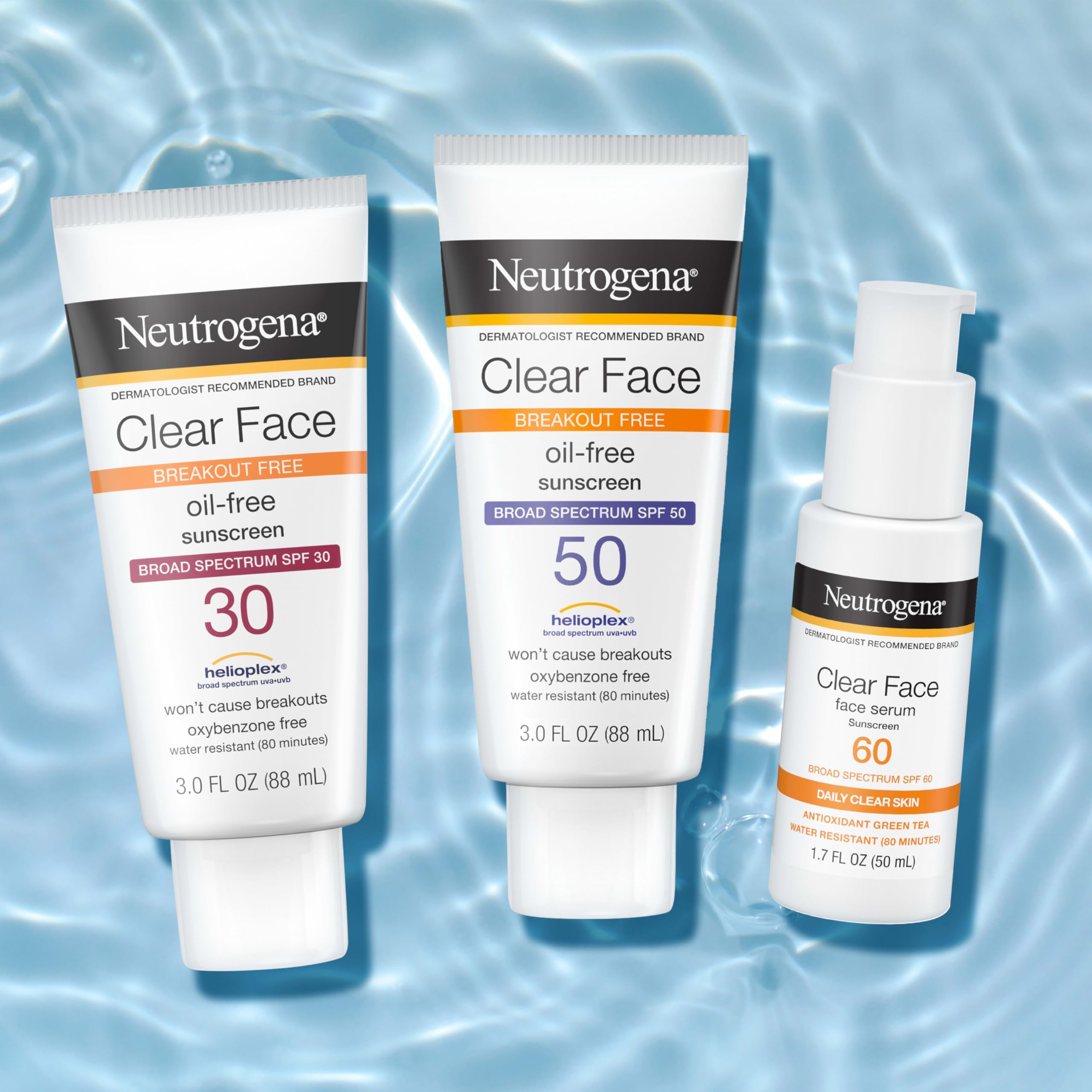 Neutrogena fragrance-free and oxybenzone-free packaging for sensitive skin.