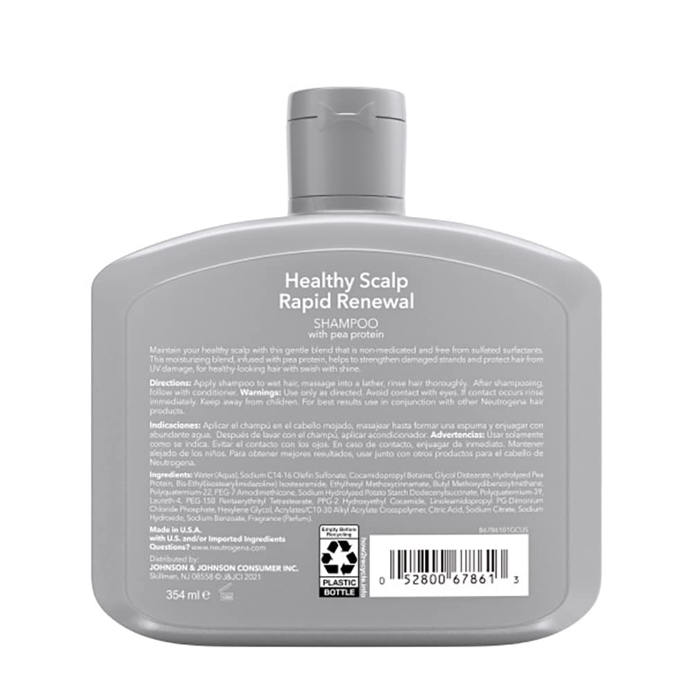 Neutrogena Healthy Scalp shampoo lather in hand for gentle cleansing.