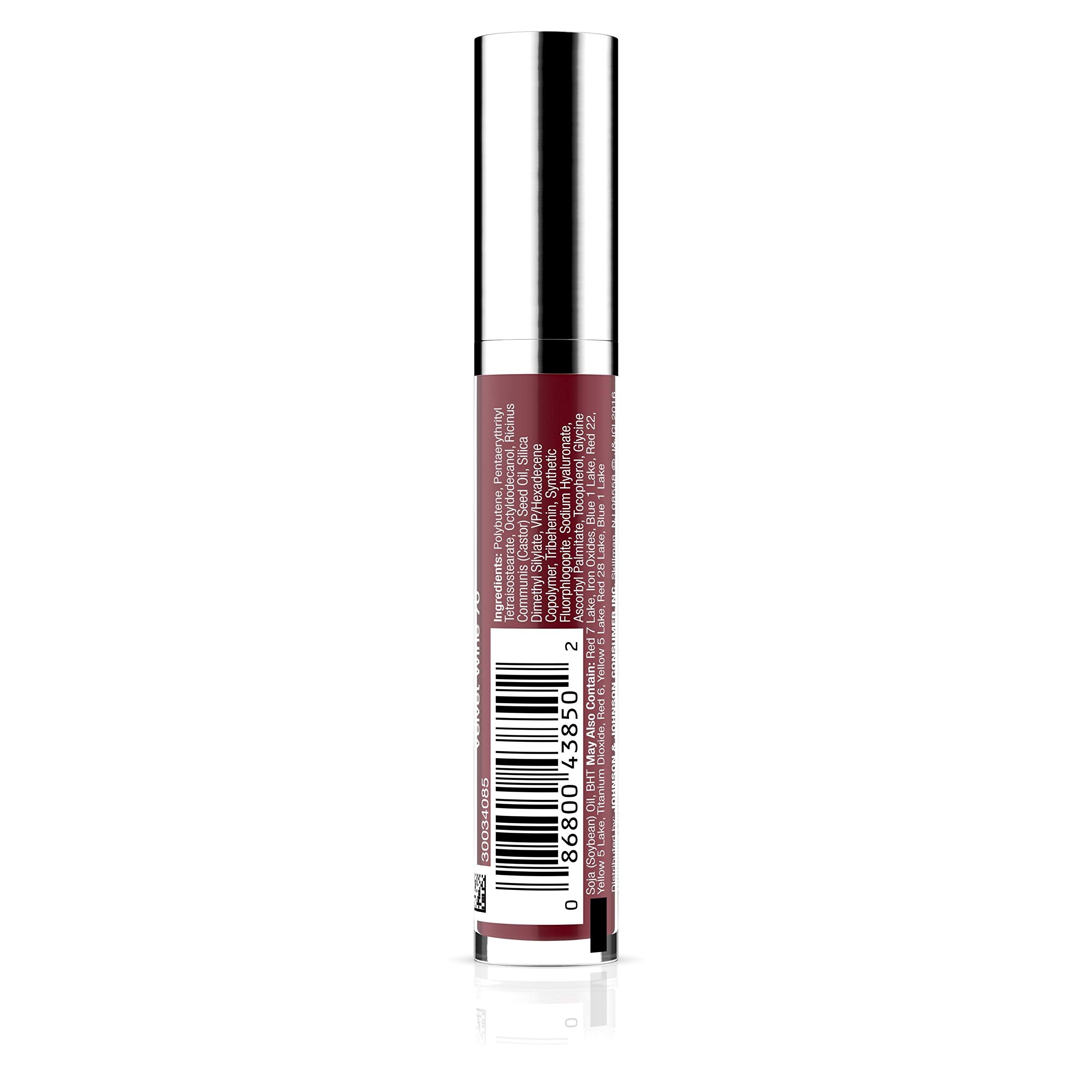 Close-up of Neutrogena lips showing luminous Velvet Wine tint.