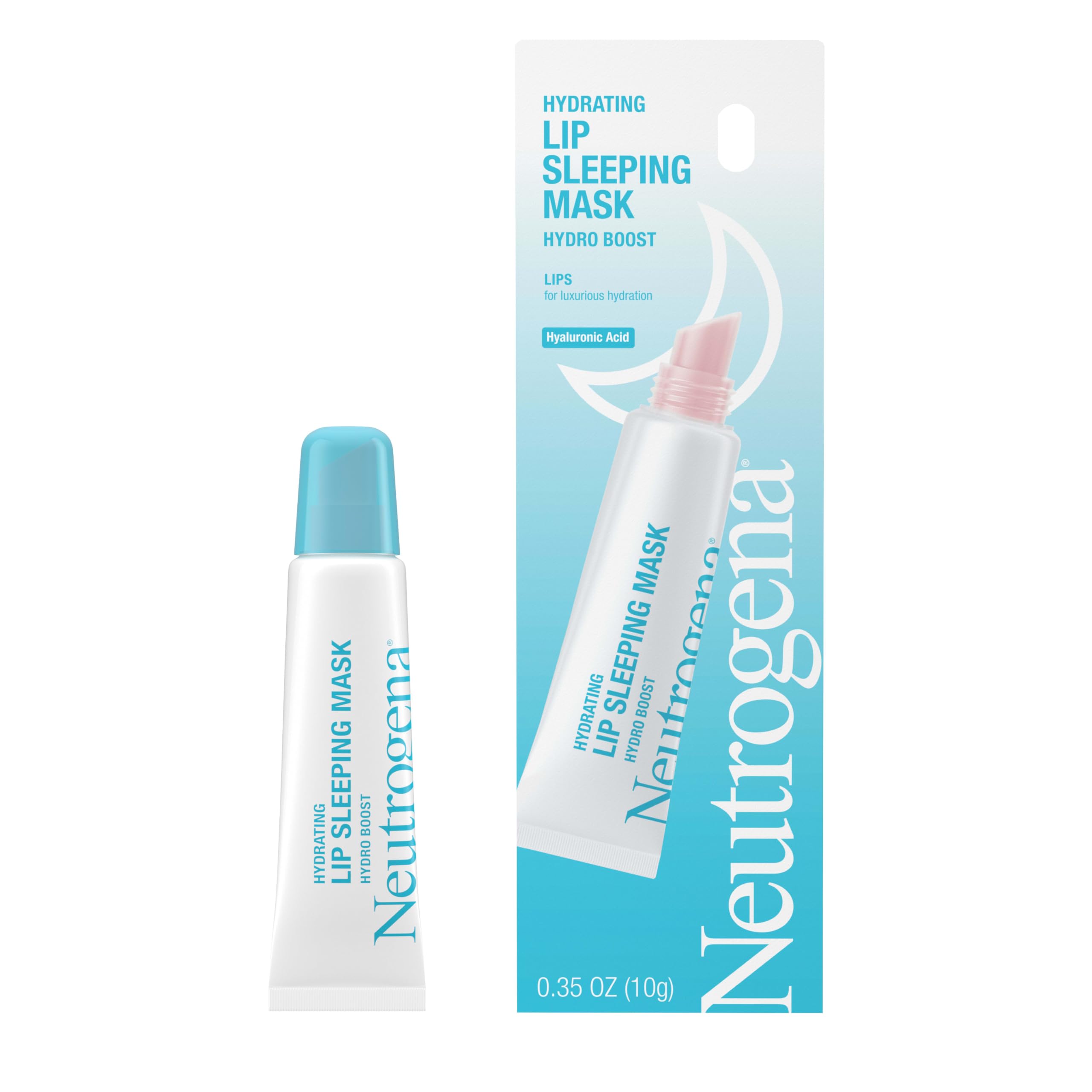Applying Neutrogena Hydro Boost Lip Sleeping Mask on lips for hydration