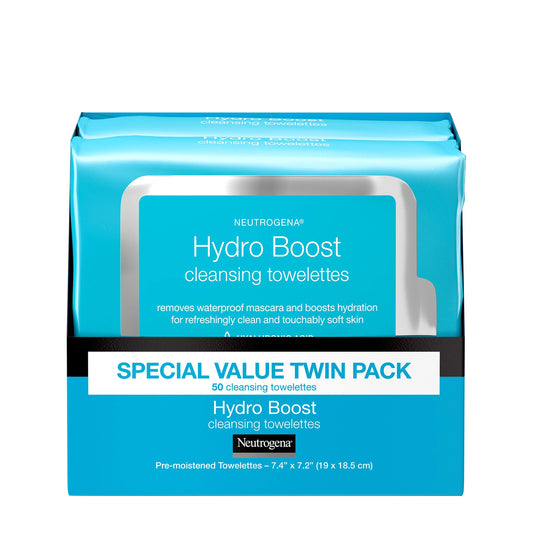 Neutrogena Hydro Boost wipes demonstrate a smooth cleansing glide for makeup removal.