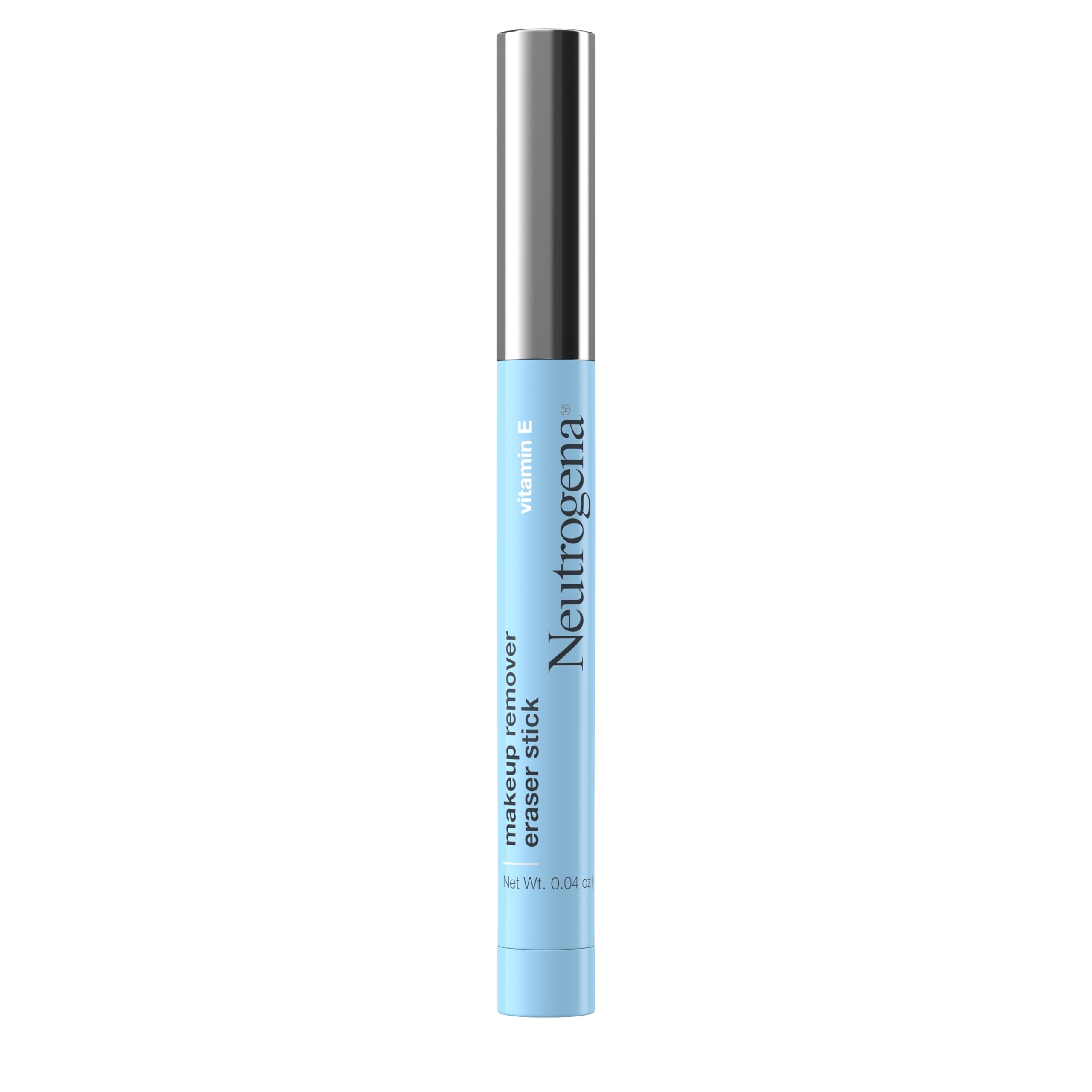 Neutrogena Makeup Remover Eraser Stick packaging shows portable travel-friendly design for on-the-go fixes.