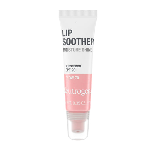 Neutrogena MoistureShine lip soother gloss on lips with SPF 20 for hydrated shine.