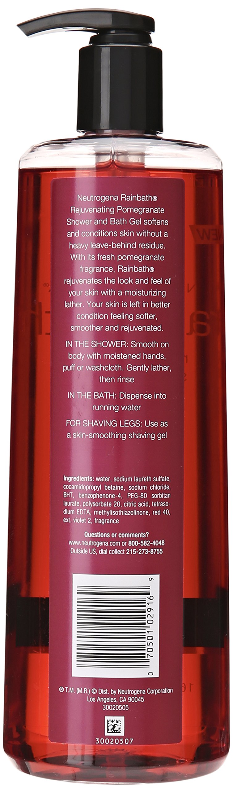 Neutrogena Rainbath Pomegranate bottle offers conditioning foam for clean, revived skin