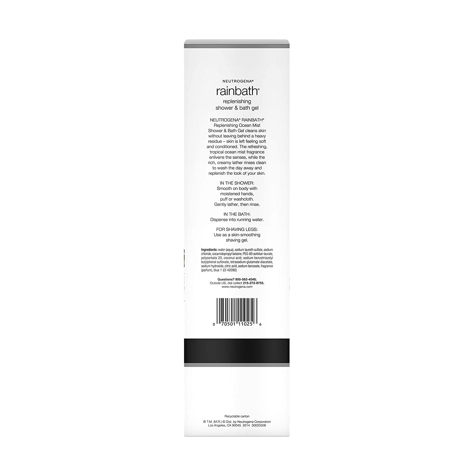 Shower scene with water ripples and a fresh Ocean Mist scent.