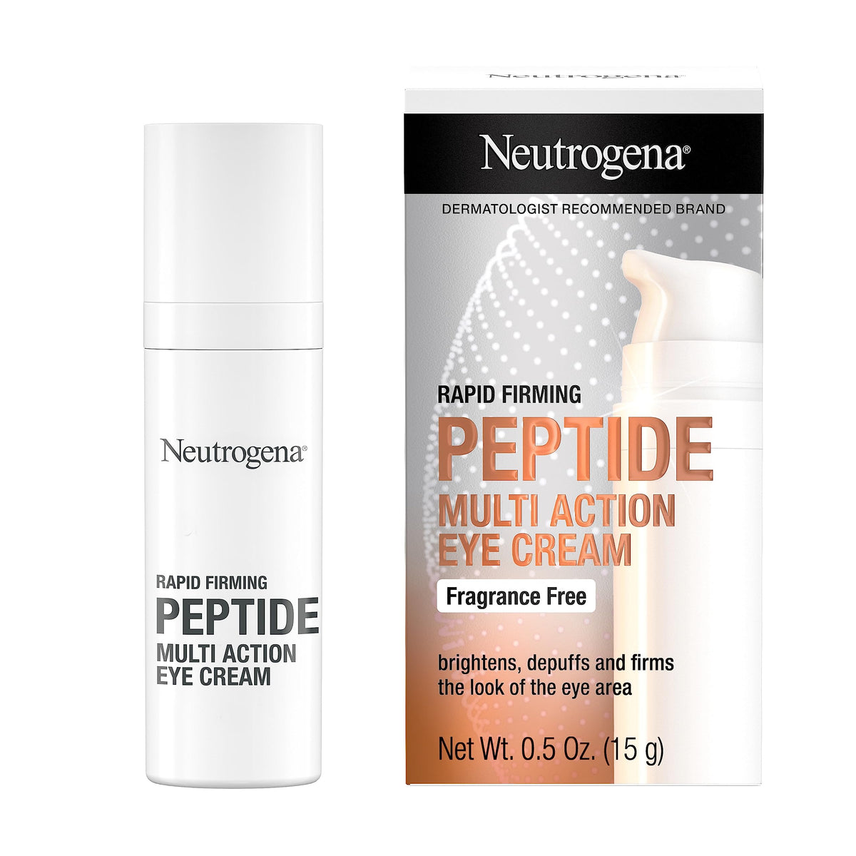 Neutrogena Rapid Firming Peptide Eye Cream depuffs around the eye area for a refreshed look.