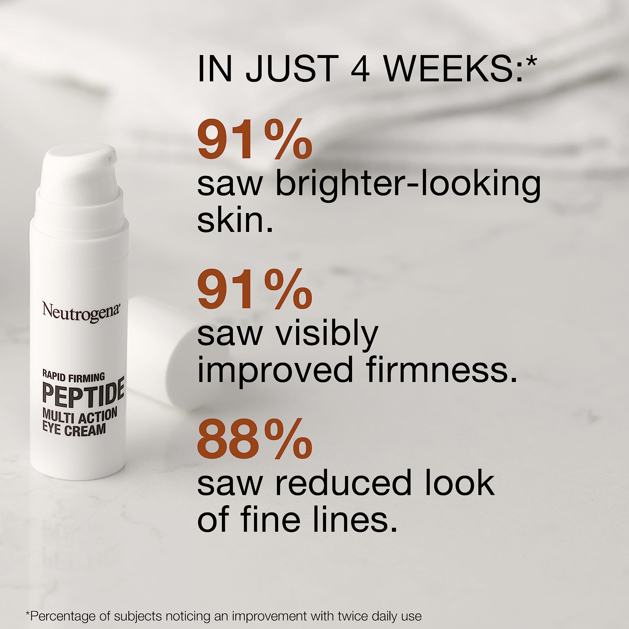 Neutrogena Rapid Firming Peptide Eye Cream hydrates and smooths fine lines for a more restful appearance.