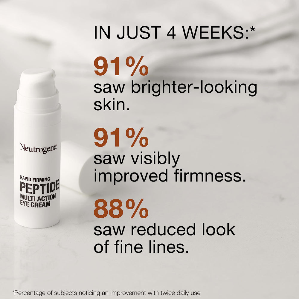 Neutrogena Rapid Firming Peptide Eye Cream hydrates and smooths fine lines for a more restful appearance.