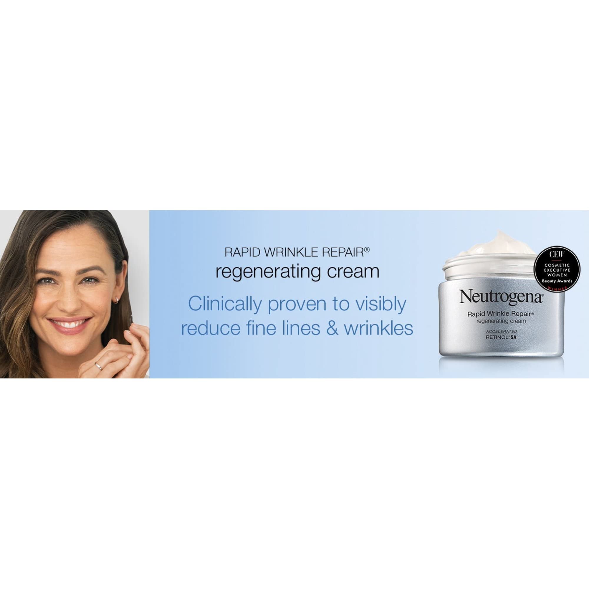 Neutrogena Rapid Wrinkle Repair packaging with two-pack box for daily anti-aging care.