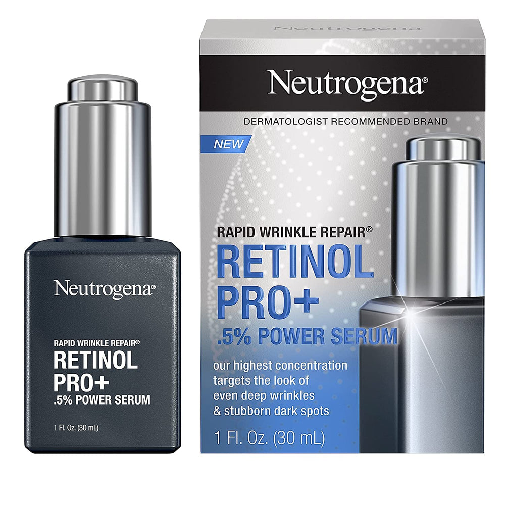Applying Neutrogena serum to neck area for a smoother look