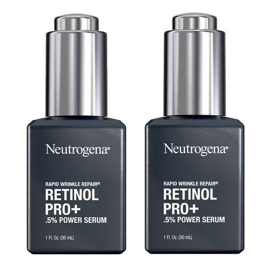 Neutrogena Rapid Wrinkle Repair serum bottle with dropper highlighting smooth skin benefits