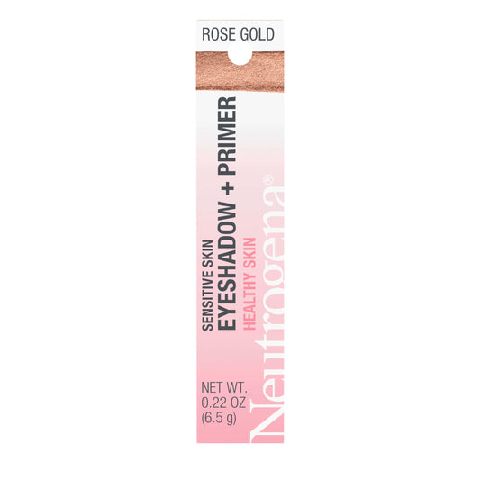 Neutrogena rose doré ombre swatch sur paupière pour regard métallique subtil et adapté à la peau sensible