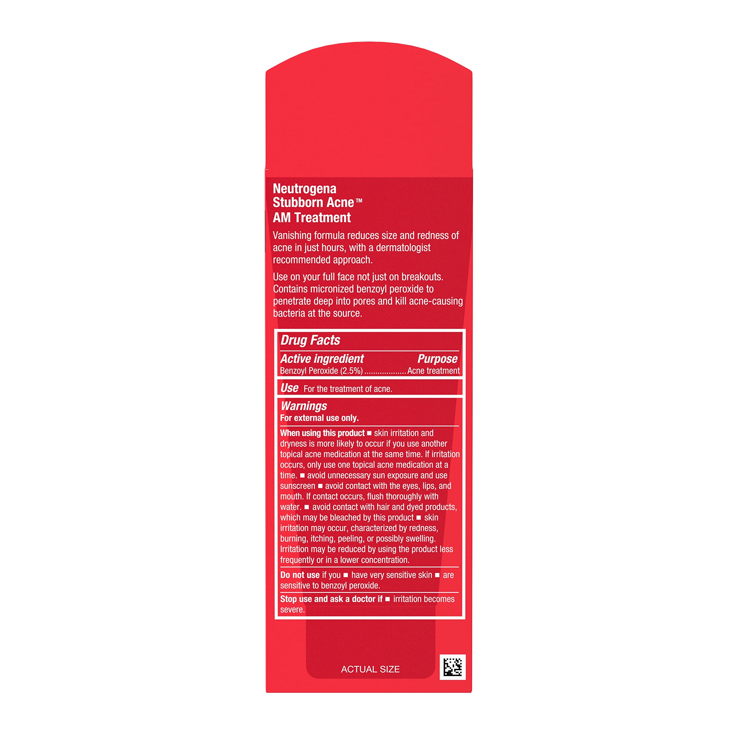 Neutrogena Stubborn Acne AM Treatment on skin after application