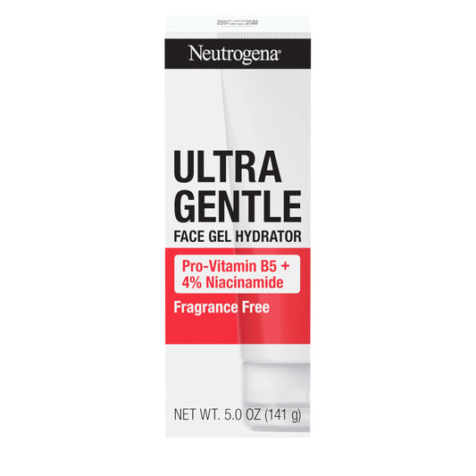 Neutrogena Ultra Gentle Face Gel Hydrator bottle front—fragrance-free hydration for sensitive, acne-prone skin.