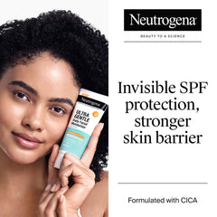 Neutrogena Ultra Gentle SPF 30 label-closeup highlights broad spectrum sun protection.