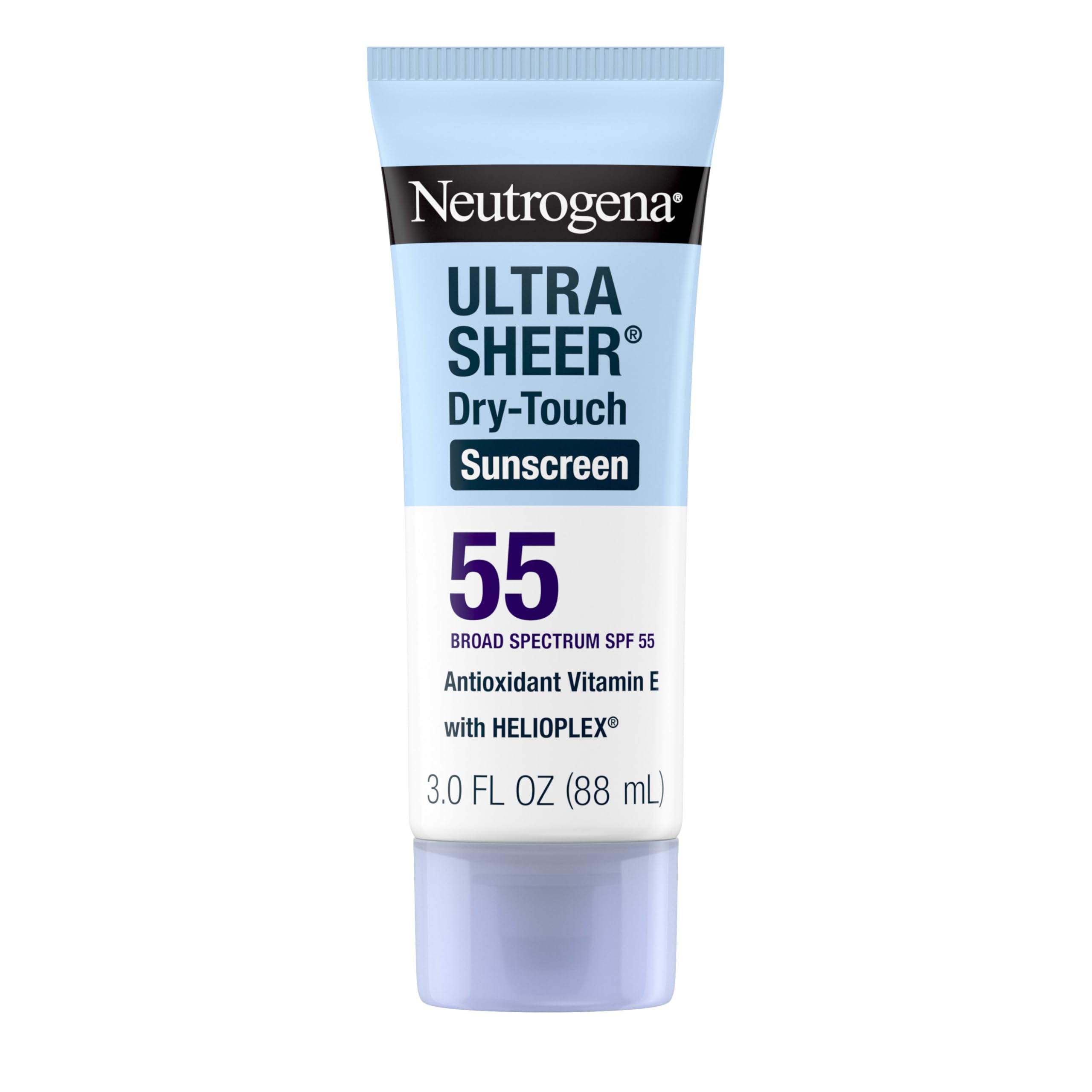 Neutrogena Ultra Sheer Dry-Touch sunscreen on the face bottle delivers a lightweight, matte finish.