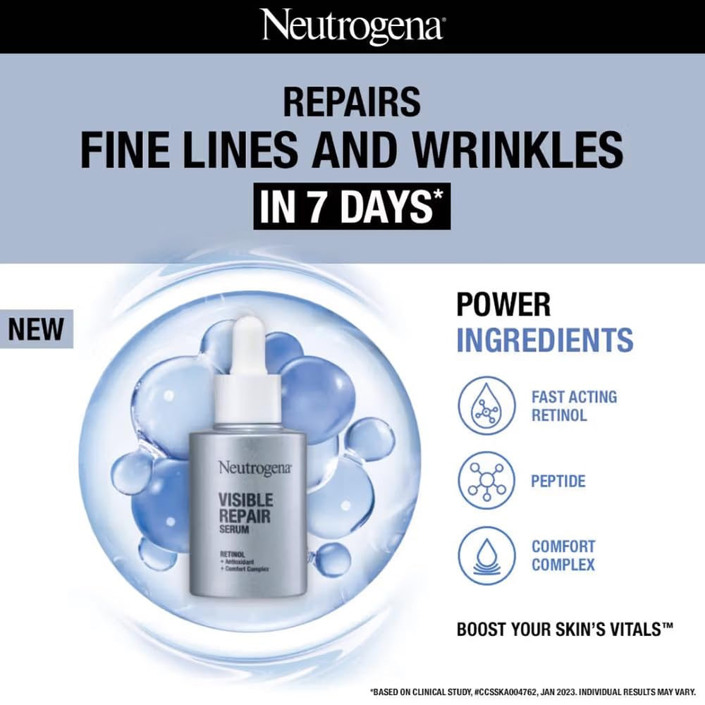 Neutrogena Visible Repair Serum creamy lightweight texture on skin