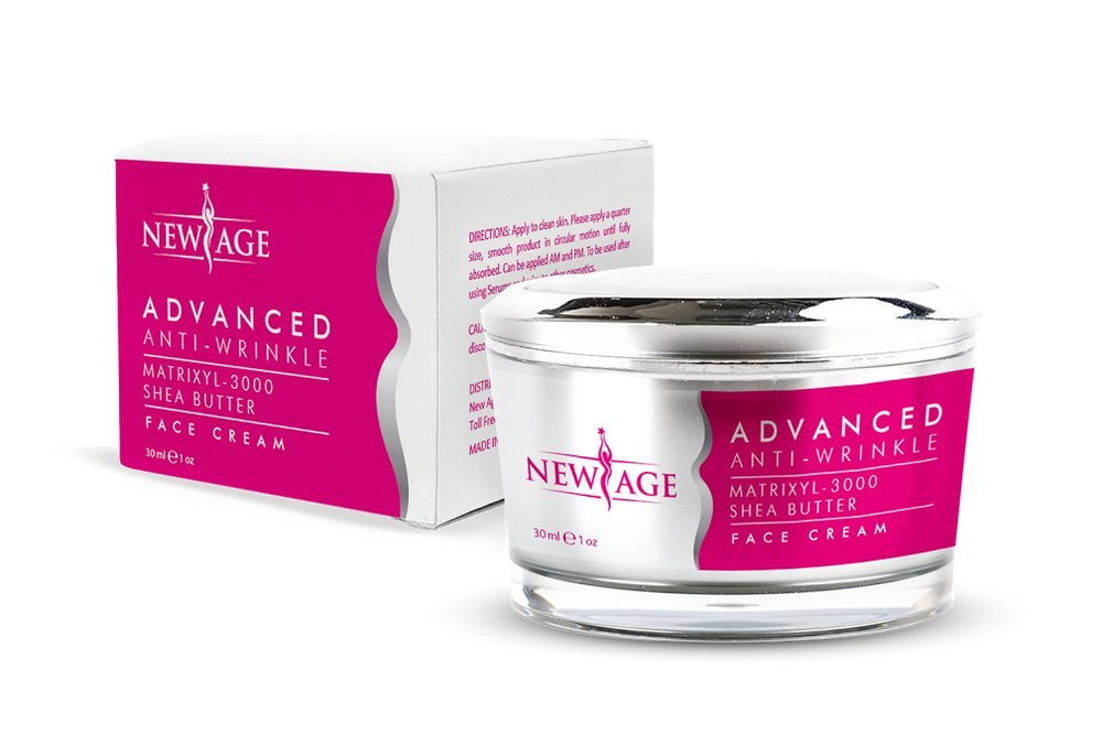 NEW AGE Retinol night-time moisturizer in use for smoothing pores.