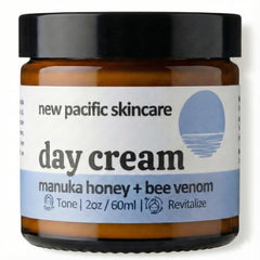 New Pacific Skincare Bee Venom Day Cream jar for daily firming hydration.