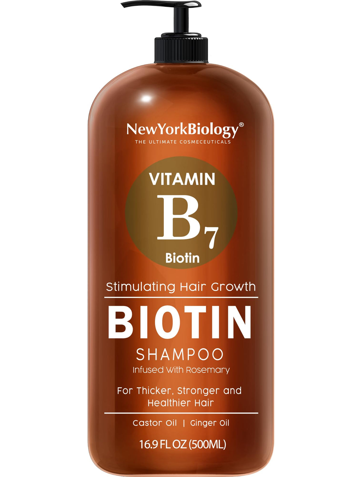 New York Biology Biotin Shampoo bottle promotes scalp care and hydration for healthier-looking hair