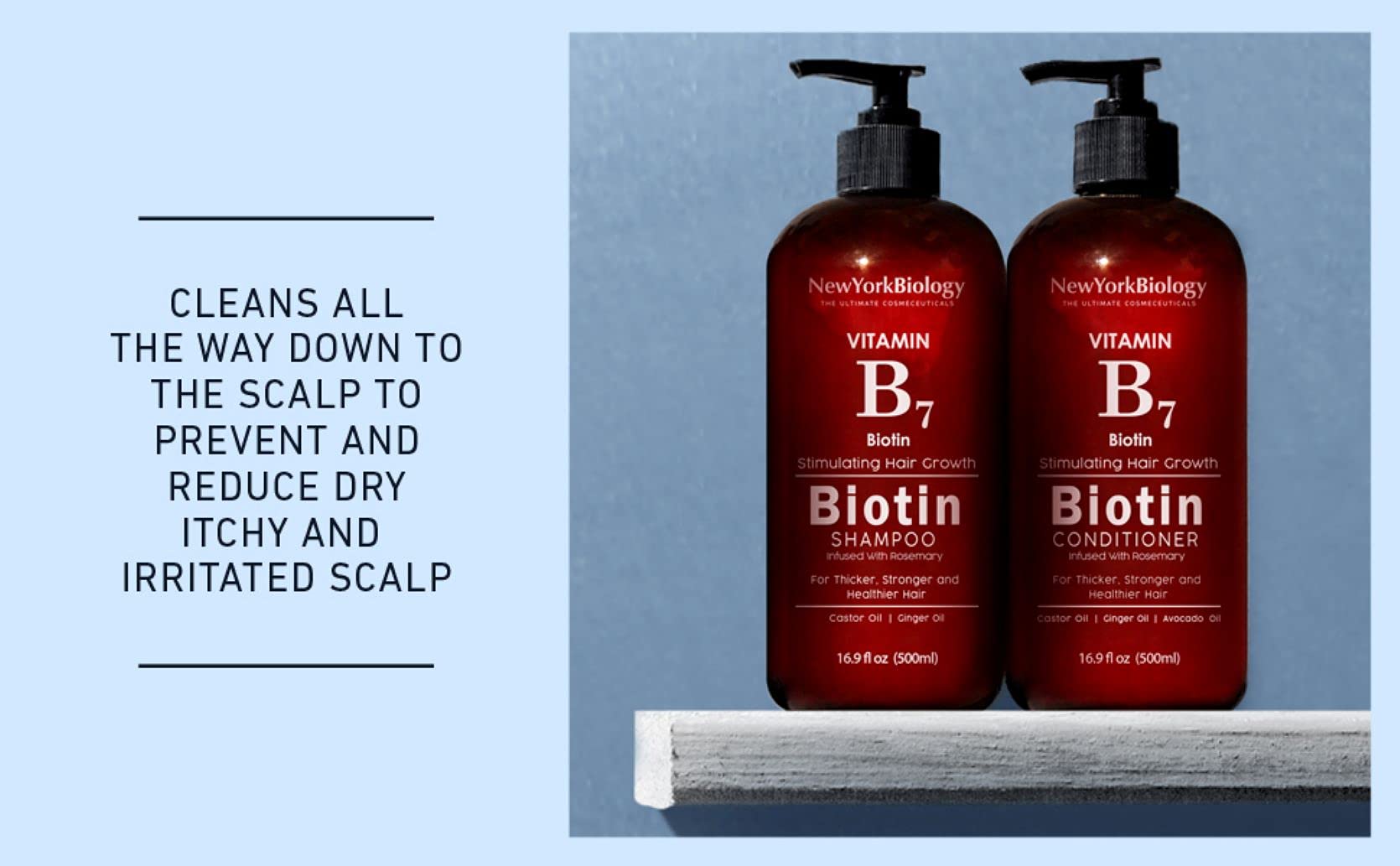 New York Biology Biotin Shampoo focuses on hair growth support and thickening appearance