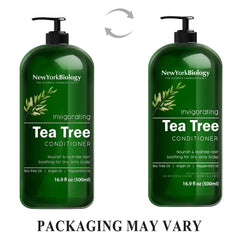 New York Biology Tea Tree Conditioner provides dandruff relief on scalp for cleaner, comfortable feel.