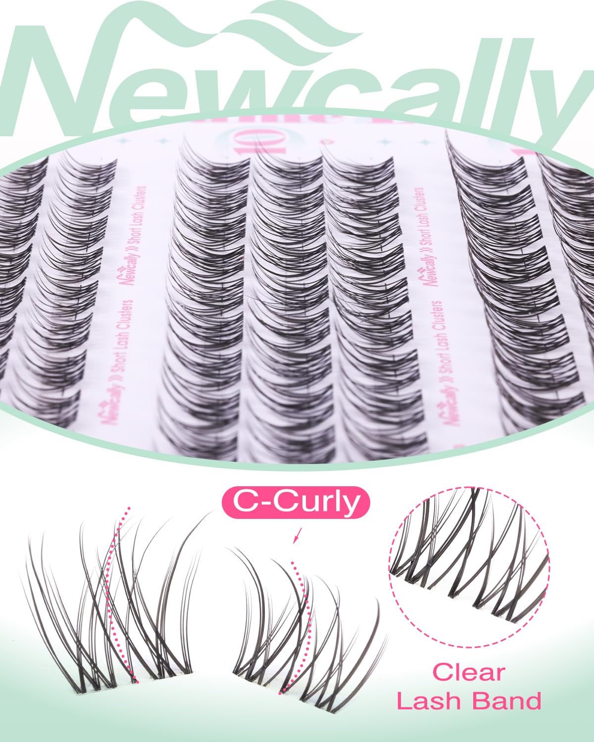 Newcally C-curly lashes that blend with natural lashes for soft volume