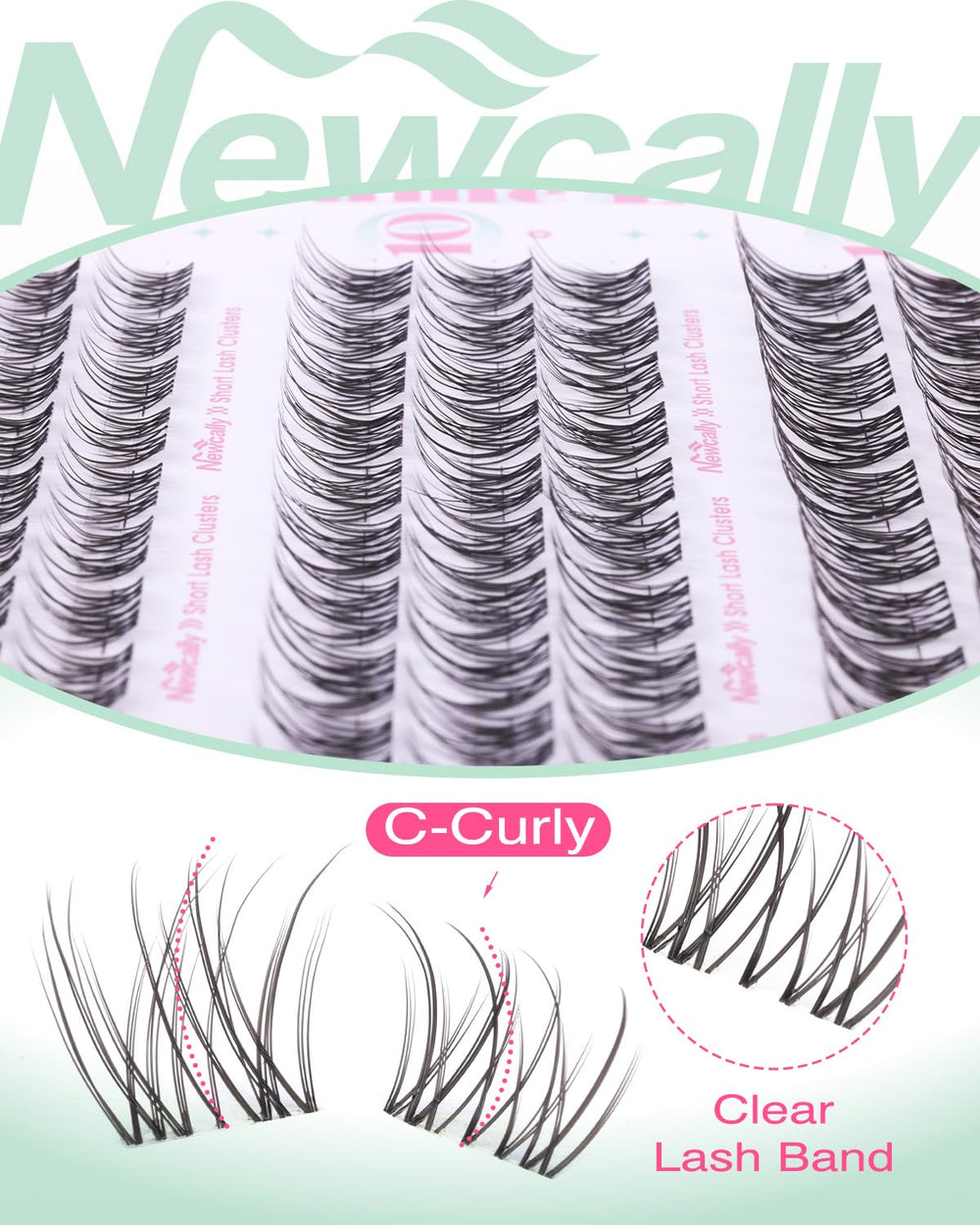 Newcally C-curly lashes that blend with natural lashes for soft volume