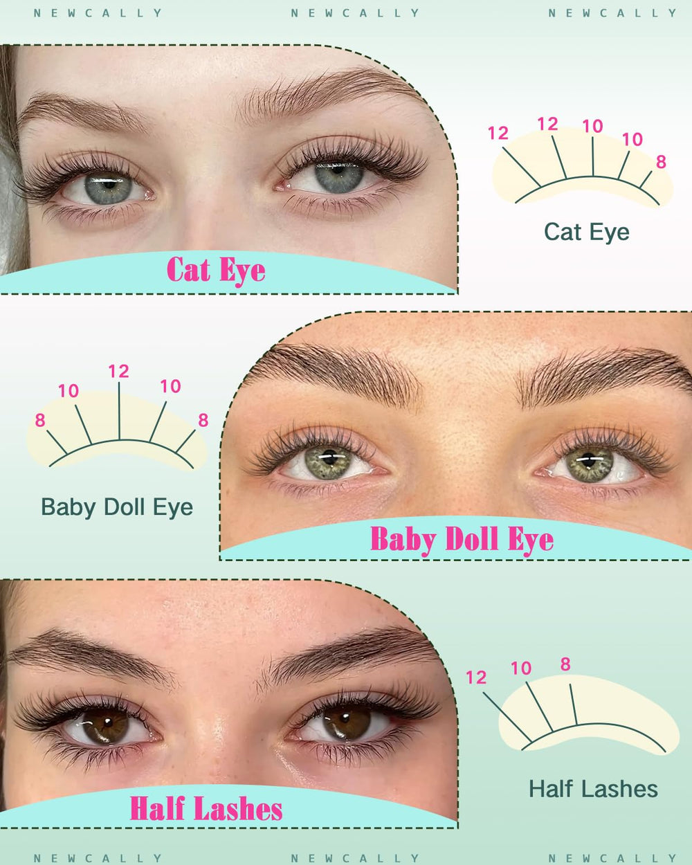 Newcally clear lash band providing secure wear without visible lines