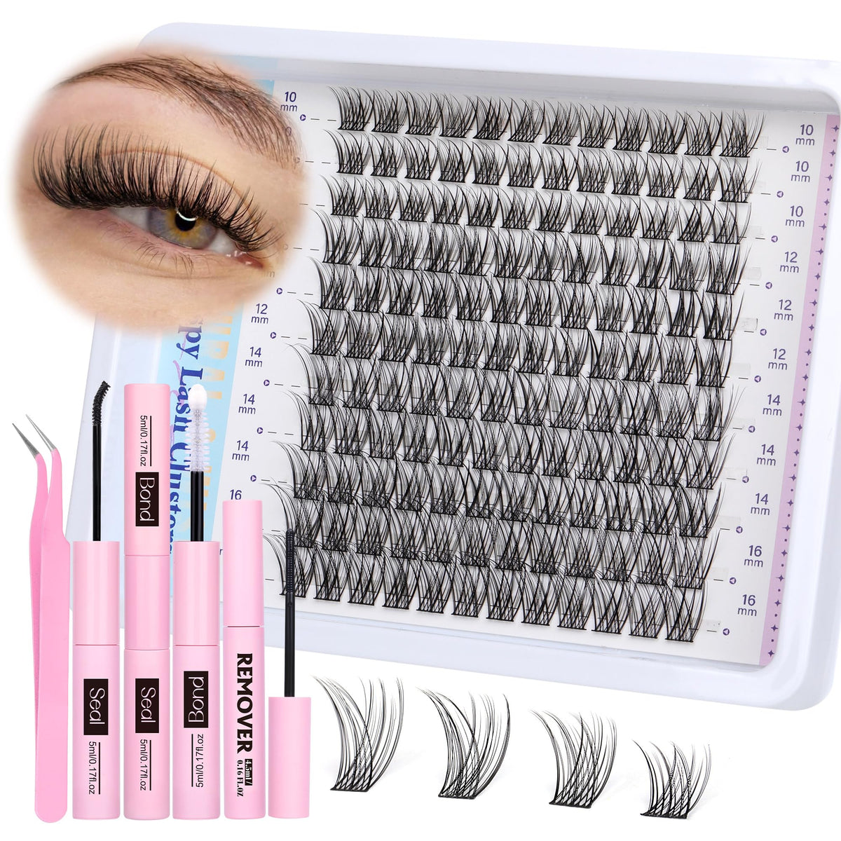 Newcally cluster-lashes kit natural look for daily wear.