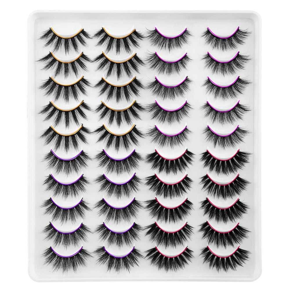 Newcally faux mink lashes pack—20 pairs in case for dramatic eye looks.