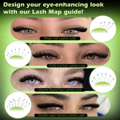 Newcally Volume Lash Clusters 12mm kit for fuller, dramatic depth.