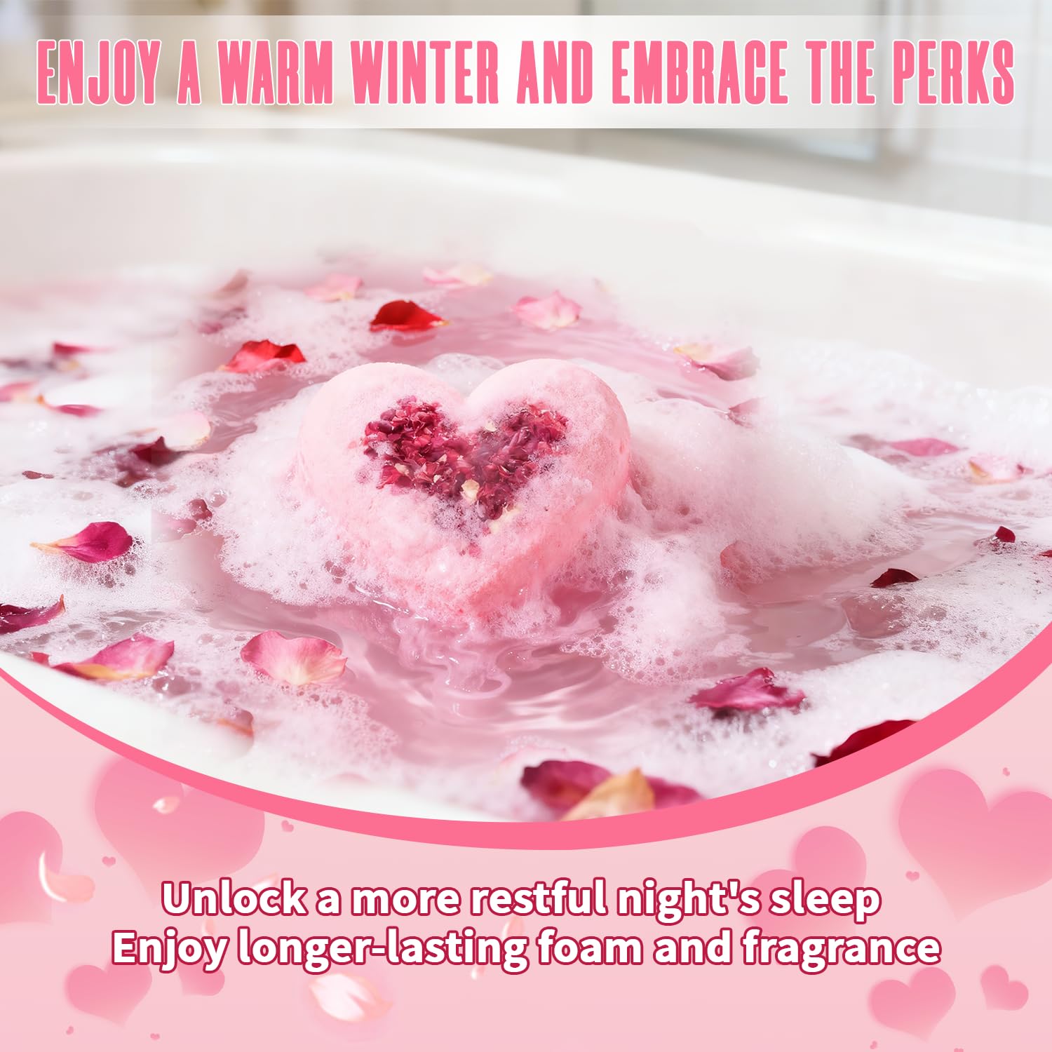 NEWFEIFAN heart-shaped bath bombs delivering a romantic gifting vibe