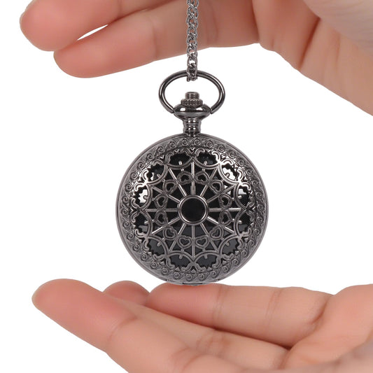 NewRiu black obsidian mirror inside pocket-watch shell for discreet ritual practice and elegant decor