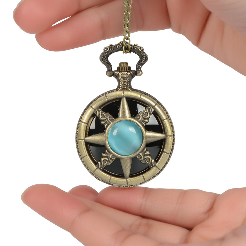 NewRiu scrying mirror case detail showing vintage compact shell for portable rituals.