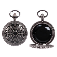 NewRiu scrying mirror in black obsidian with vintage pocket watch case for focused divination and meditation