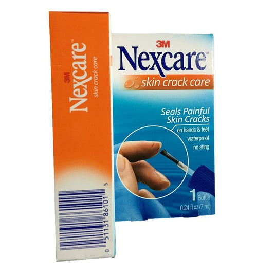 Nexcare Skin Crack Care Liquid application close-up highlighting fast-drying seal for daily use.